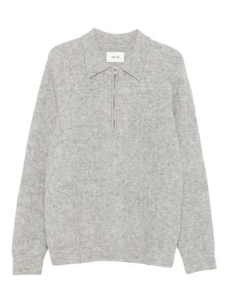 Nn.07 Alfie zip-neck polo shirt - men - Fabric - L - Grey