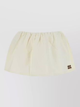 Miu Miu cotton mini skirt elastic waistband design