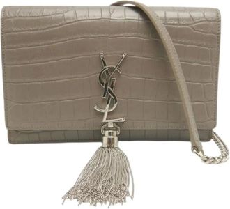 Saint Laurent Pre-owned Cross Body Bags, female, Gray, Size: ONE SIZE Pre-owned Shoulder Bag