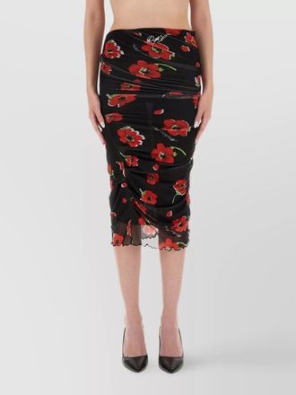 Moschino floral mesh overlay midi dress