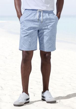 John Devin Shorts JOHN DEVIN Bermuda, Herren, Gr. XXL, N-Gr, blau (blau bedruckt), Web, Obermaterial: 97% Baumwolle, 3% Elasthan, bedruckt, regular fit kurz, Hos