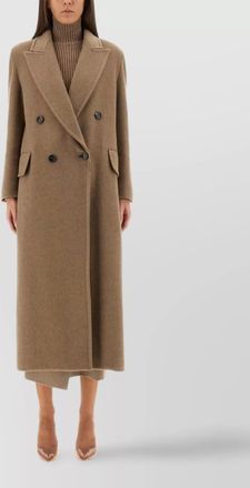 Max Mara longline double-breasted coat notched lapels