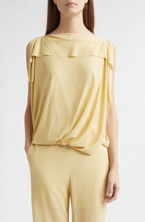 SETCHU Sheer Drape Top in Sand Yellow at Nordstrom