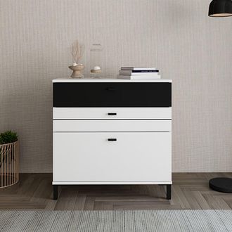 Dmora Aparador Diani, Mueble Con Un Estante, 3 Cajones, 3 Compartimentos, 77x35x78h Cm Blanco