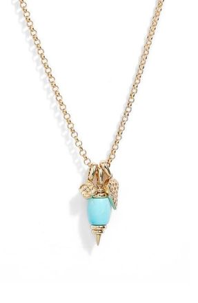 Kendra Scott Demi Charm Necklace in Gold Light Blue Magenta at Nordstrom