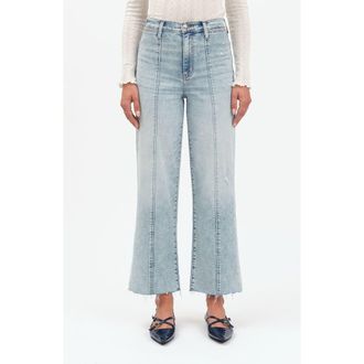 Daze Pleaser Distressed High Waist Raw Hem Crop Jeans in Cupid at Nordstrom, Size 24