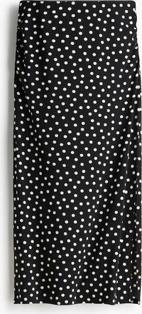 H&M Drapierter Midijupe - Schwarz