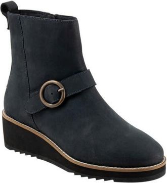 Softwalk Westland Platform Wedge Bootie in Smoke Nubuck at Nordstrom, Size 10.5