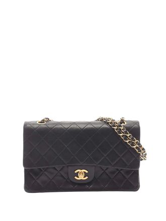 Chanel 1989-1991 Medium Classic Lambskin Double Flap shoulder bag - Zwart