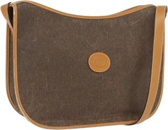 Gucci Pre-owned Shoulder Bags, female, Brown, Size: ONE SIZE Pre-owned Canvas Shoulder Bag
