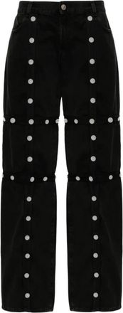 The Attico Zwarte Denim Broek - Dames - Regular Fit Jeans - Zwart - W28 - Denim - Jeans
