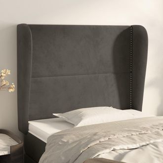 vidaXL Cabecero Con Orejas De Terciopelo Gris Oscuro 103x23x118/128 Cm Vidaxl