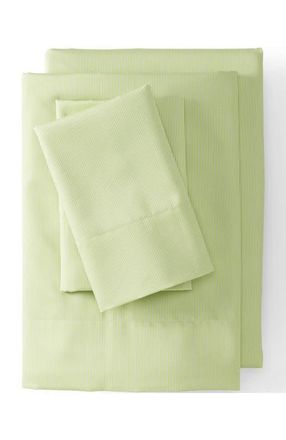 Lands End Supima Cotton No Iron Sateen Printed Pillowcases - 400 Thread Count in Light Celery Green Pinstripe at Nordstrom, Size Standard
