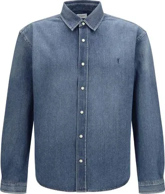 Saint Laurent Blue Denim Mens Shirt