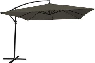 Happy Garden Sombrilla exc&eacute;ntrica cuadrada 2,7x2,7m en acero y tela gris