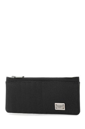 Dolce & Gabbana Mens Black Leather Card Holder 80999 Exterior: Calf Portafogli Wallet
