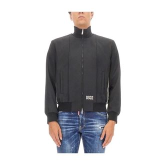 Dsquared2 Klassiek Bomberjack - Heren - Bomber jackets - Zwart - M - Polyester - Jassen