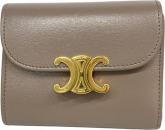 Celine Grayish Leather Wallet (Tri-Fold) (Pre-Owned)