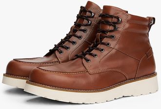 Tommy Hilfiger Mens Leather Lace-Up Boot - Winter Cognac - US 11.5 / EU 45