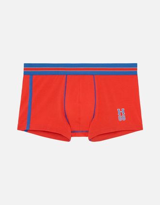 HOM Hom Mens Run Sports Contrast Boxer Trunk, Red/blue - Size: 32/30/31