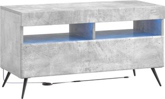 vidaXL Mueble De Tv Led Gris Hormig&oacute;n Madera De Ingenier&iacute;a Vidaxl