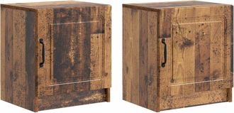 vidaXL Armario De Noche 2 Uds. Madera Envejecida 43 X 34,5 X 47 Cm Vidaxl