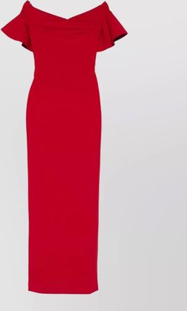 Solace London off-shoulder ruffled-sleeve maxi dress