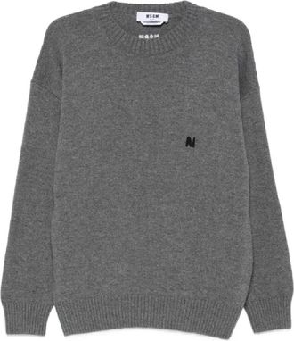 Msgm Maglia Sweater - Heren - Ronde hals truien - Grijs - S - Wol - Truien & Vesten