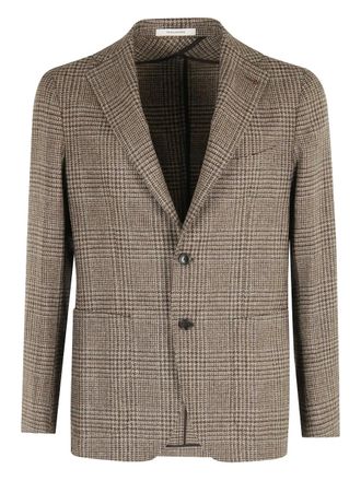 Tagliatore check jacket - men - Polyamide/Wool/Cotton/Cupro - 54 - Brown