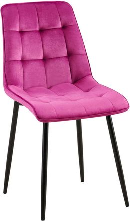 Clp Silla de comedor con patas de metal y asiento de Terciopelo Lila