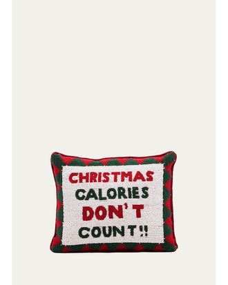 Sudha Pennathur Christmas Calories Dont Count Pillow