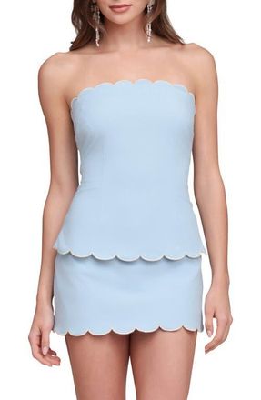 Avec Les Filles Scallop Edge Tube Top in Seafoam at Nordstrom, Size X-Large