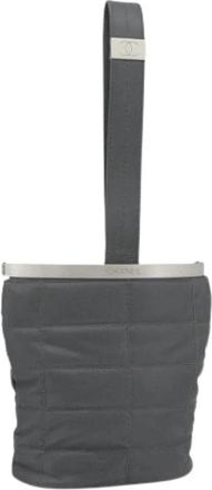 Chanel Pre-owned Vintage Nylon Bucket Bag - Dames - Vintage Tas - Grijs - ONE Size - Nylon - Vintage