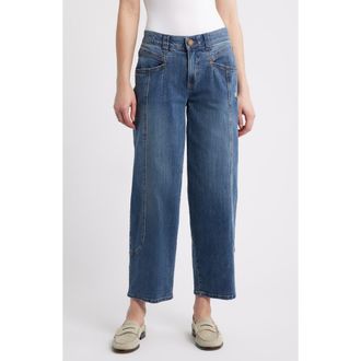 Wit & Wisdom High Waist Barely Barrel Jeans in Mid Blue Artisanal at Nordstrom, Size 00P