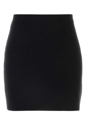 Khaite Black wool blend mini skirt