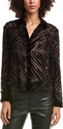 Bella Dahl Velvet Burnout Silk-Blend Blouse