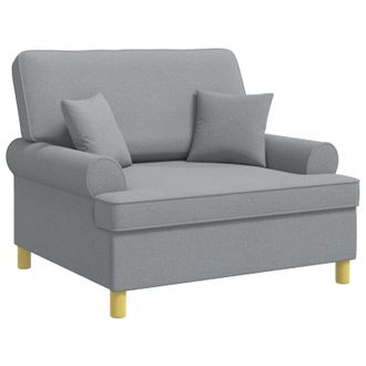 vidaXL Sill&oacute;n Con Cojines Gris Claro Tela Vidaxl