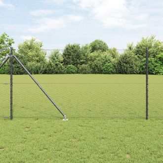 Berkfield Home Hexagon Fence Grey 1.4x10 m Steel