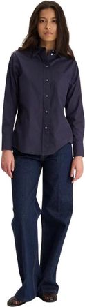 Ines De La Fressange Maureen Shirt - Dames - Overhemden - Blauw - M - Katoen - Overhemden