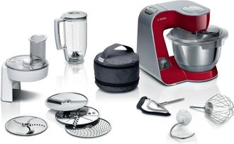 Bosch Serie 4, Robot De Cocina Con Balanza, Mum 5, 1000 W, Rojo, Plata, Mum5x720