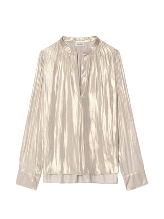 Zadig&Voltaire Tink V-neck top - women - Polyester/Satin - S - Gold