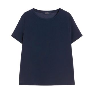 Max Mara T-Shirts, female, Blue, Size: XS top e canotte poliestere