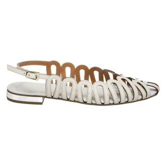 Vincent Vega Vincent Vega, Schoenen, Dames, Wit, 41 EU, Leer, Adige Platte Sandaal