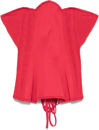 Agent Provocateur Red Scarlie Structured Corset-Style Tops