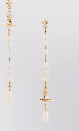 Vivienne Westwood crystal drop earrings faux-pearl detailing