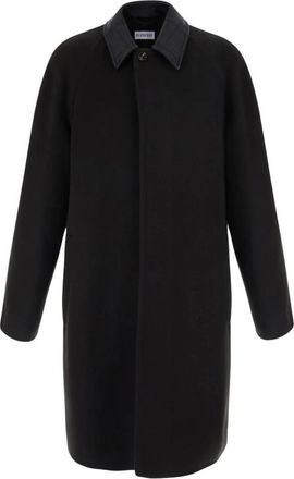 Burberry Bruine jas met ruitkraag van wol en kasjmier voor heren - Heren - Mantels - Zwart - Maat: M Wol