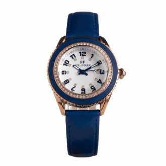 Folli Follie Womens Ladies Watch Quartz gold blue Stainless Steel - One Size
