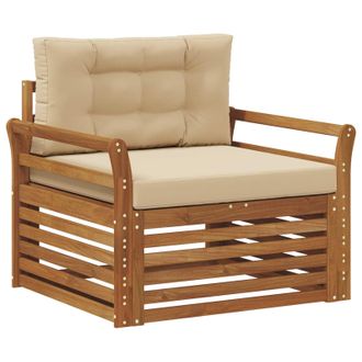 vidaXL Sof&aacute; De Exterior Madera De Acacia S&oacute;lida Y Poli&eacute;ster Vidaxl