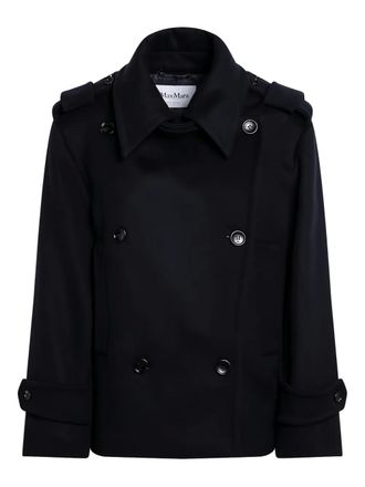 Max Mara double-breasted jacket - women - Viscose/Cashmere/Virgin Wool - 42 - Black