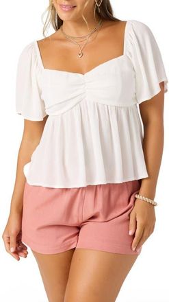 O'Neill Reema Babydoll Top in Winter White at Nordstrom, Size Small